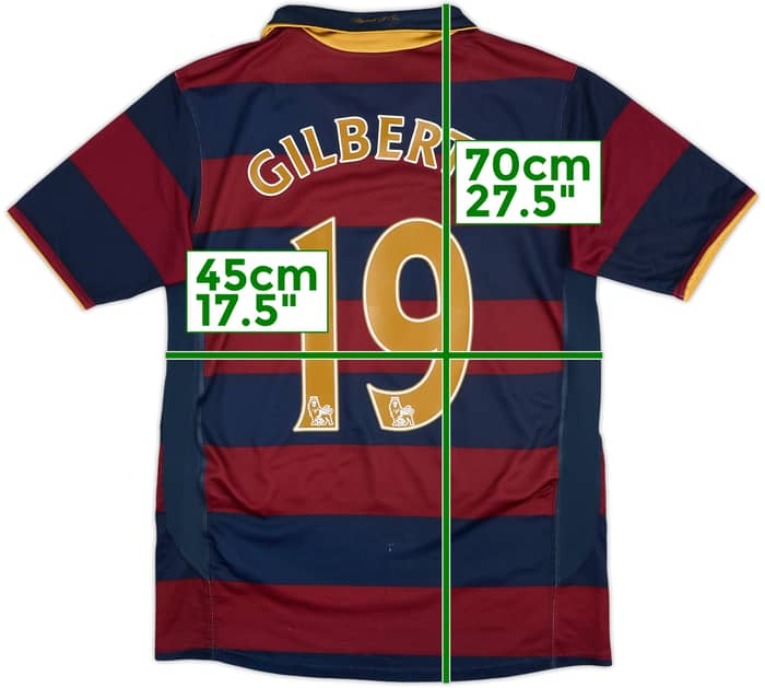 Camiseta de la tercera equipación del Arsenal 2007-08 Gilberto #19 - 7/10 - (XL.Niños)