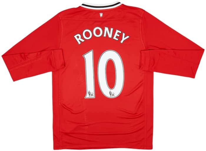 2011-12 Manchester United Home L/S Shirt Rooney #10 - 8/10 - (XL.Boys)