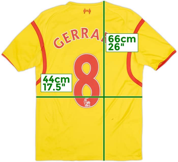 2014-15 Liverpool Away Shirt Gerrard #8 - 6/10 - (XL.Boys)