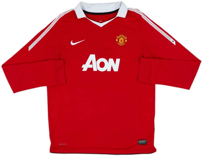 2010-11 Manchester United Home L/S Shirt Rooney #10 - 6/10 - (XL.Boys)