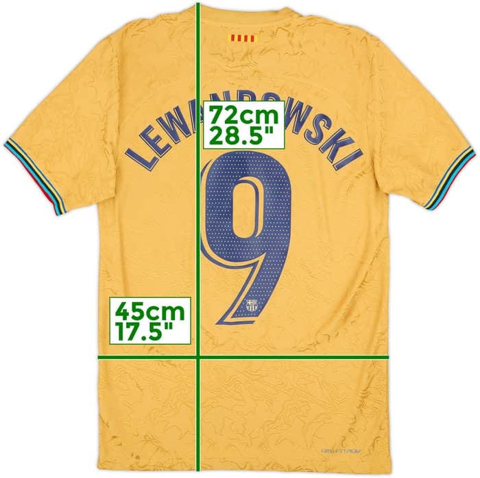 2022-23 Barcelona Authentic Away Shirt Lewandowski #9 - 8/10 - (S)