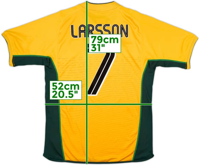 2002-03 Celtic Away Shirt Larsson #7 - 9/10 - (M)
