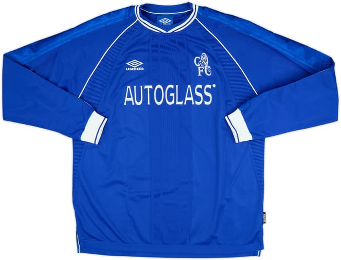 1999-01 Chelsea Home L/S Shirt Zola #25 - 8/10 - (XXL)