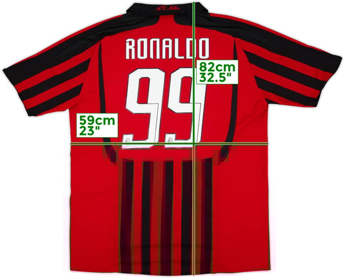 2007-08 AC Milan Home Shirt Ronaldo #99 - 8/10 - (XL)