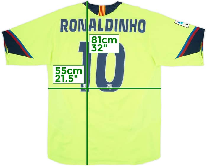 2005-06 Barcelona Away Shirt Ronaldinho #10 - 8/10 - (L)