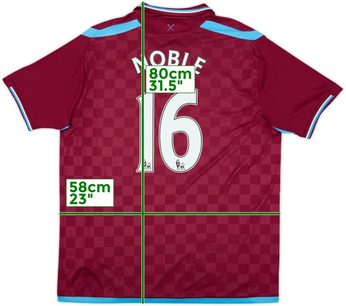 2009-10 West Ham Home Shirt Noble #16 - 7/10 - (XL)