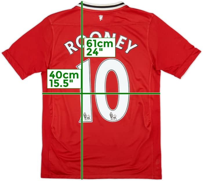 2011-12 Manchester United Home Shirt Rooney #10 - 7/10 - (L.Boys)