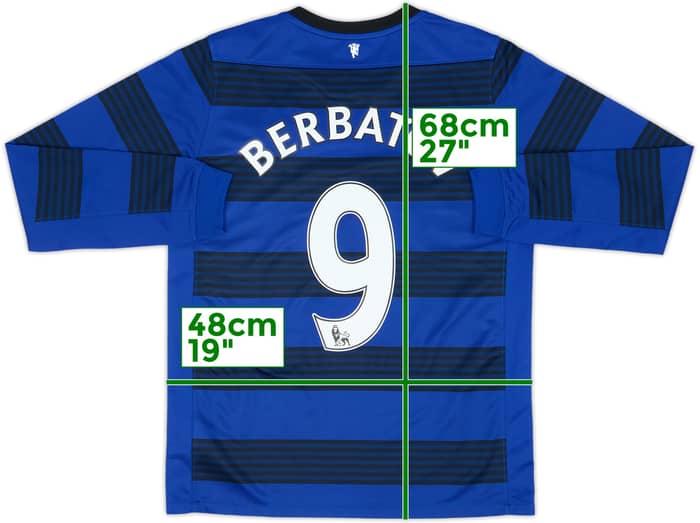 2011-13 Manchester United Away L/S Shirt Berbatov #9 - 8/10 - (XL.Boys)