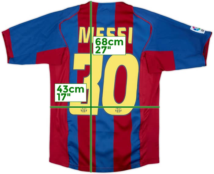 2004-05 Barcelona Home Shirt Messi #30 - 8/10 - (XL.Boys)
