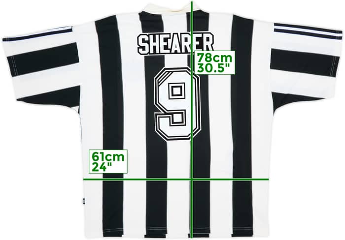 1995-97 Newcastle Home Shirt Shearer #9 - 8/10 - (XL)