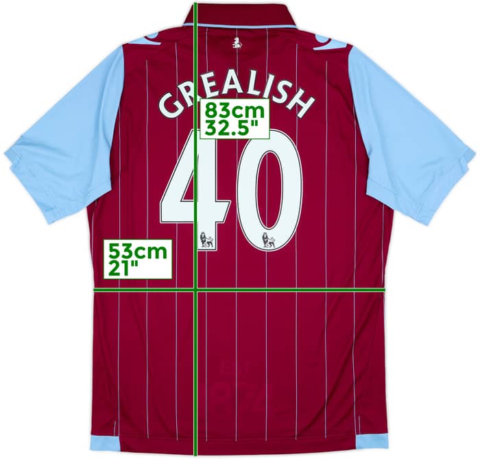 2014-15 Aston Villa Home Shirt Grealish #40 - 8/10 - (XL)