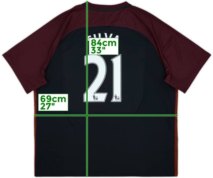 2016-17 Manchester City Away Shirt Silva #21 - 9/10 - (3XL)