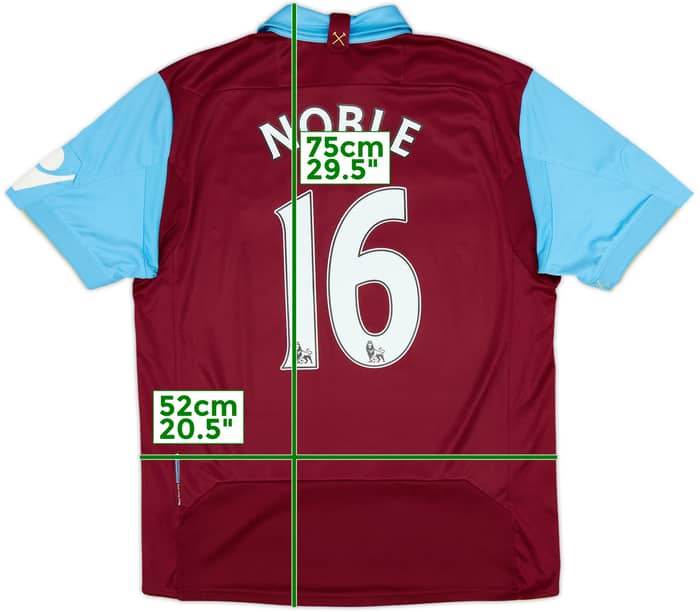 2010-11 West Ham Home Shirt Noble #16 - 7/10 - (M)
