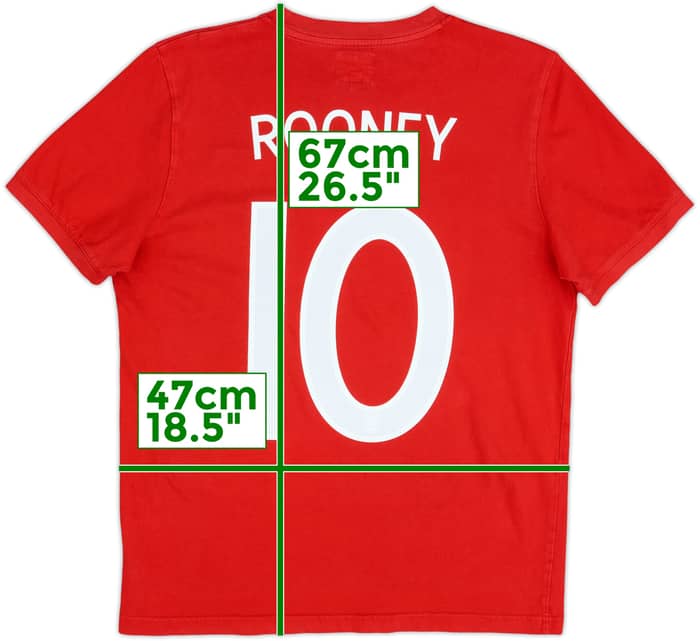 2010-11 England Umbro Cotton Tee Rooney #10 - 7/10 - (M)