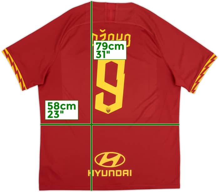 2019-20 Roma Home Shirt Dzeko #9 - 9/10 - (XL)