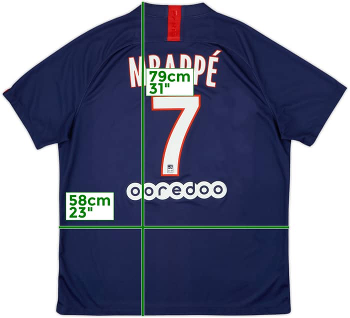 Camiseta de local del Paris Saint-Germain 2019-20 Mbappe #7 - 8/10 - (XL)