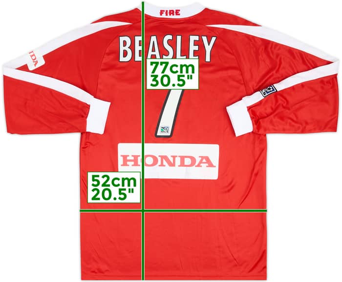 2003-04 Chicago Fire Match Issue Home L/S Shirt Beasley #7