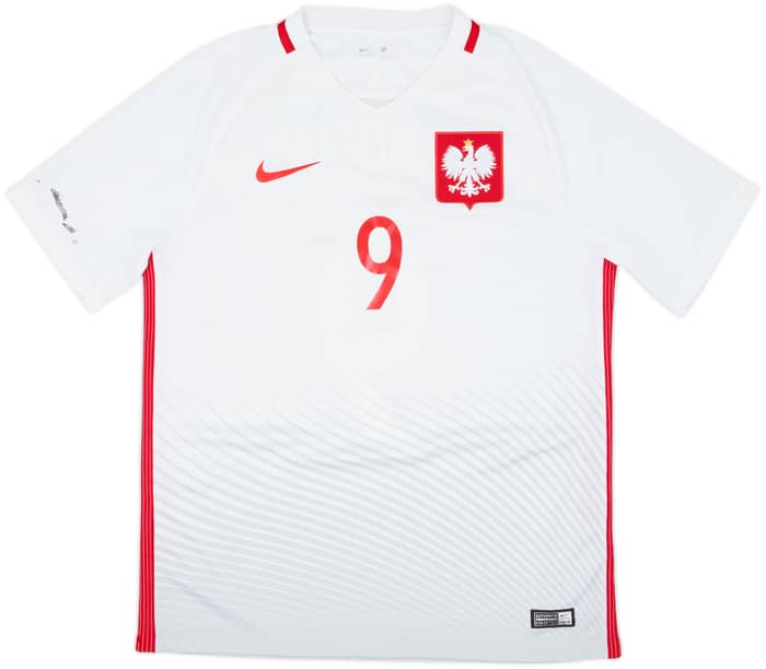 2016-18 Poland Home Shirt Lewandowski #9 - 5/10 - (M)