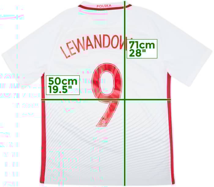 2016-18 Poland Home Shirt Lewandowski #9 - 5/10 - (M)