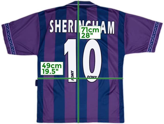1995-97 Tottenham Away Shirt Sheringham #10 - 8/10 - (S)