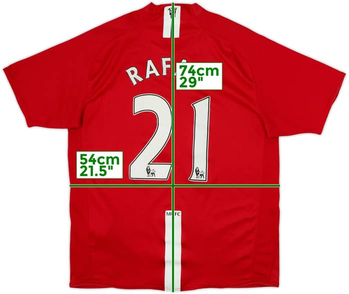 2007-09 Manchester United Home Shirt Rafael #21 - 6/10 - (S)
