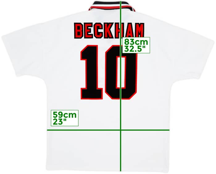 1996-97 Manchester United Away Shirt Beckham #10 - 8/10 - (XL)