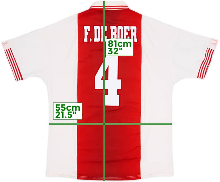 1997-98 Ajax Home Shirt F.De Boer #4 - 6/10 - (XL)