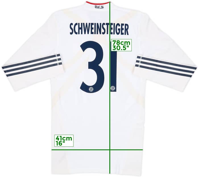 2010-11 Bayern Munich Player Issue Techfit Away L/S Shirt Schweinsteiger #31 - 9/10 - (M)
