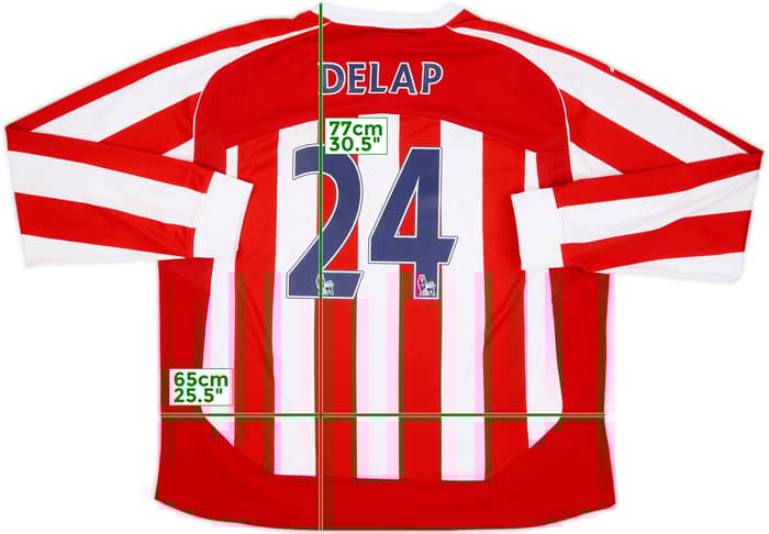 2009-10 Stoke City Home L/S Shirt Delap #24 - 8/10 - (XXL)