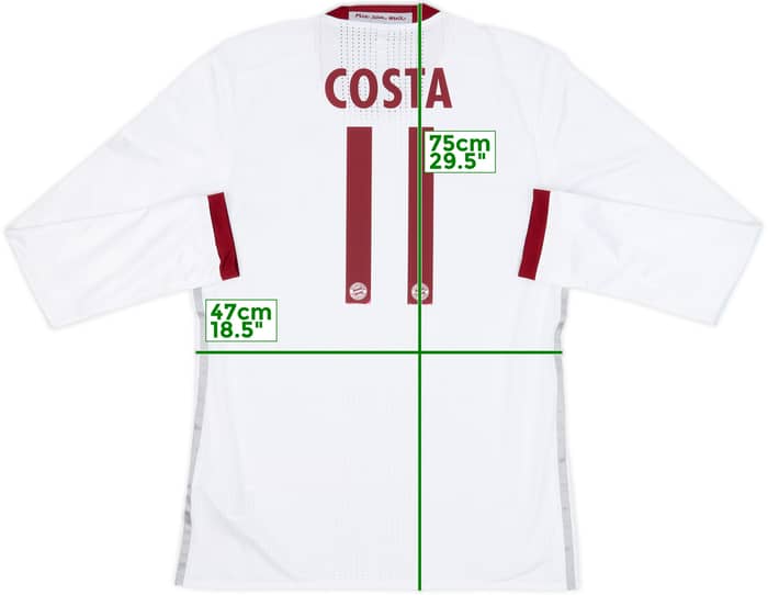 2016-17 Bayern Munich Player Issue Third L/S Shirt Costa #11 - 6/10 - (M/L)