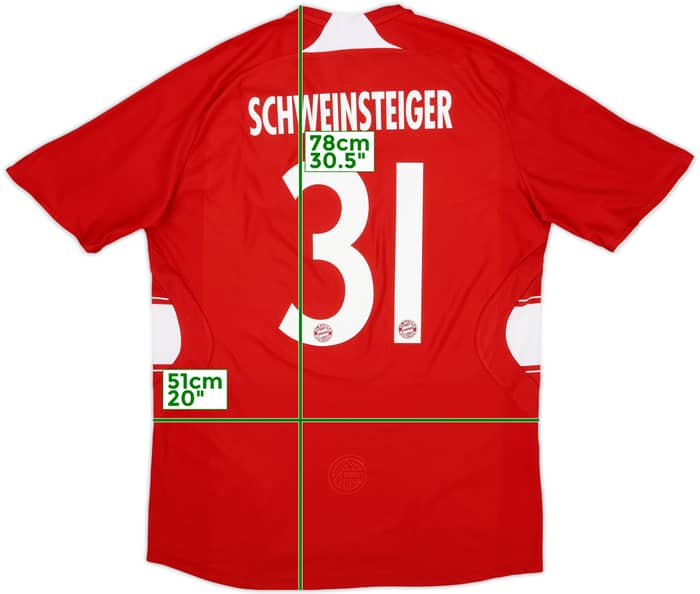 2007-08 Bayern Munich Player Issue Home Shirt Schweinsteiger #31 - 6/10 - (L)