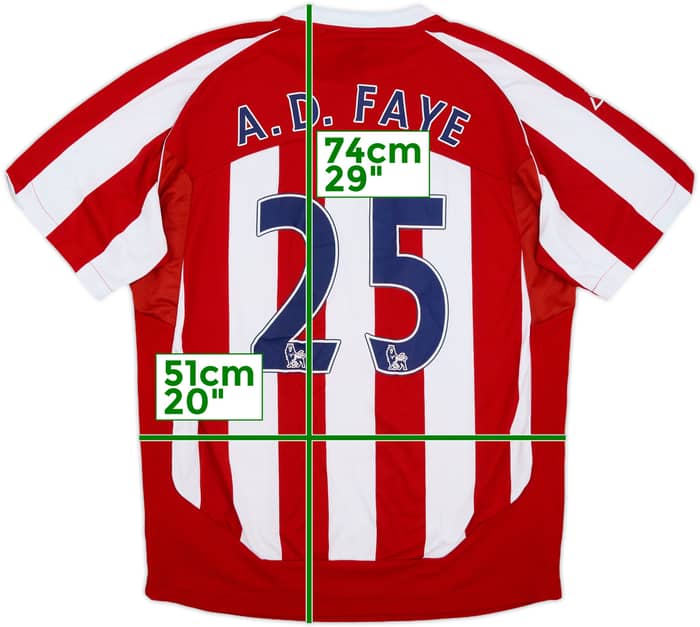 2009-10 Stoke City Home Shirt A.D. Faye #25 - 8/10 - (L)