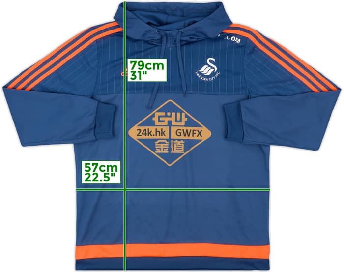 2015-16 Swansea adidas Hooded Sweat Top - 7/10 - (L)