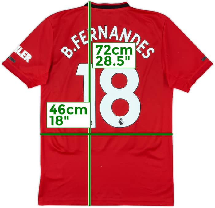 2019-20 Manchester United Home Shirt B.Fernandes #18 - 6/10 - (S)