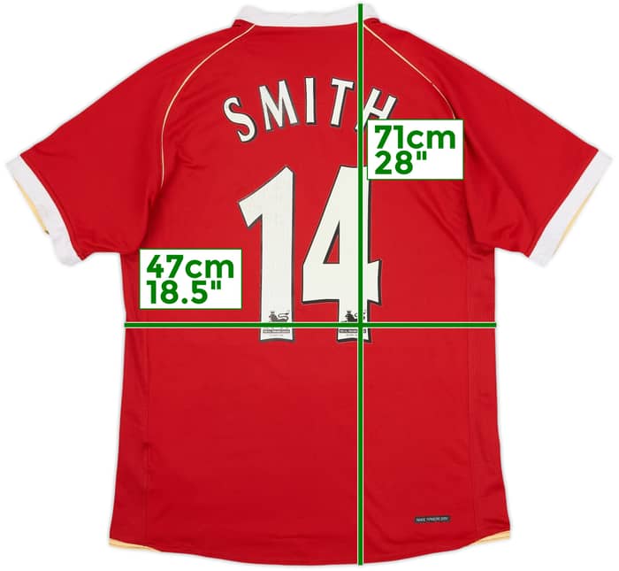 2006-07 Manchester United Home Shirt Smith #14 - 7/10 - (S)