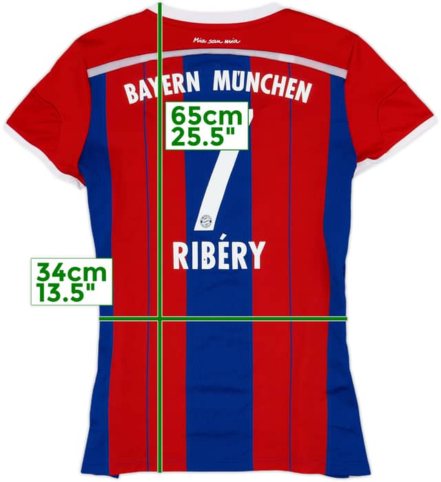 2014-15 Bayern Munich Home Shirt Ribery #7 - 6/10 - (Women's M)