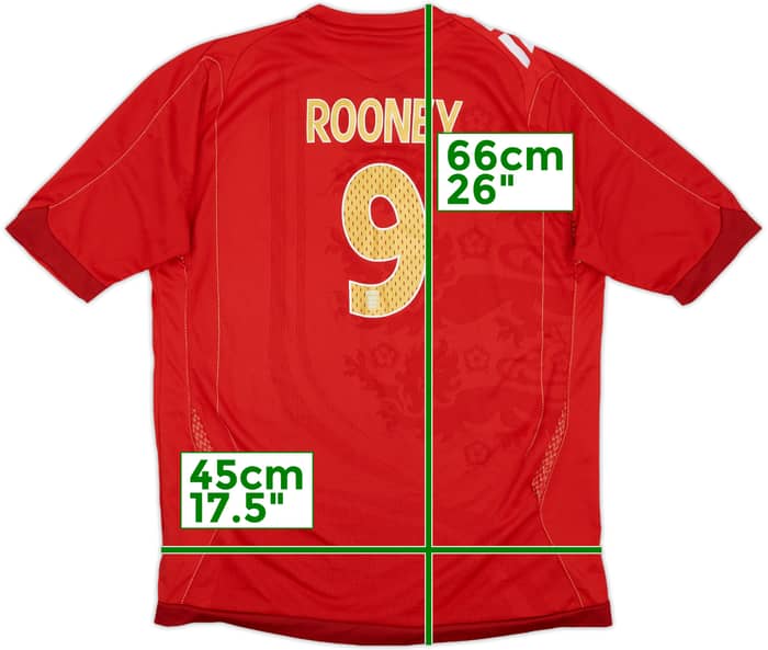 2006-08 England Away Shirt Rooney #9 - 8/10 - (XL.Boys)