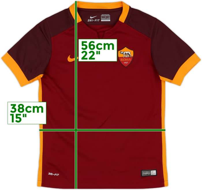 2015-16 Roma Home Shirt - 9/10 - (S.Boys)