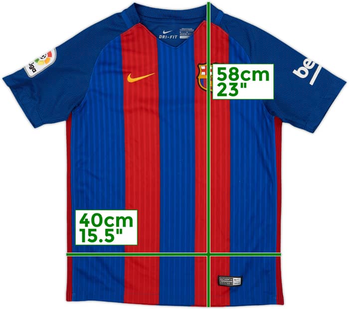 2016-17 Barcelona Home Shirt - 8/10 - (M.Boys)