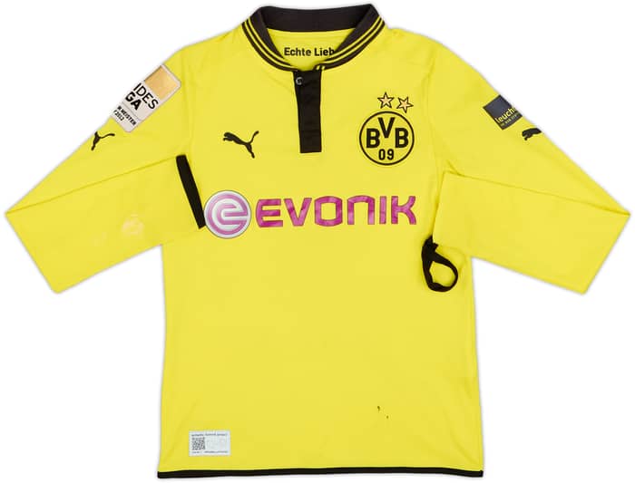 2012-13 Borussia Dortmund Home L/S Shirt Lewandowski #9 - 3/10 - (M.Boys)