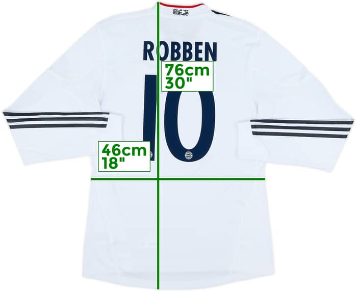 2010-11 Bayern Munich Player Issue Away L/S Shirt Robben #10 - 9/10 - (M)