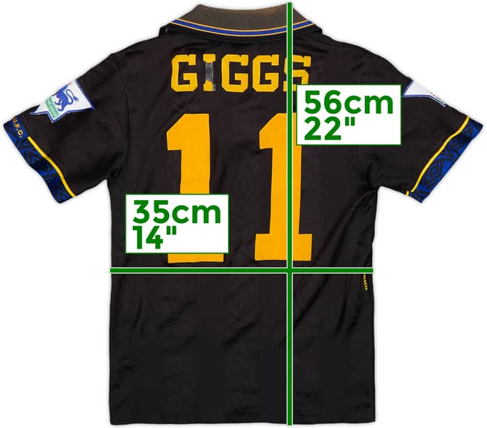 1993-95 Manchester United Away Shirt Giggs #11 - 5/10 - (S.Boys)