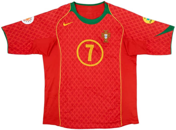 2004-06 Portugal Home Shirt Figo #7 - 9/10 - (L)