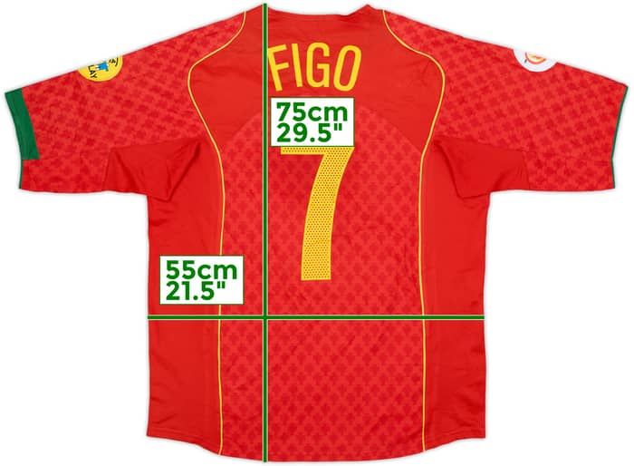 2004-06 Portugal Home Shirt Figo #7 - 9/10 - (L)