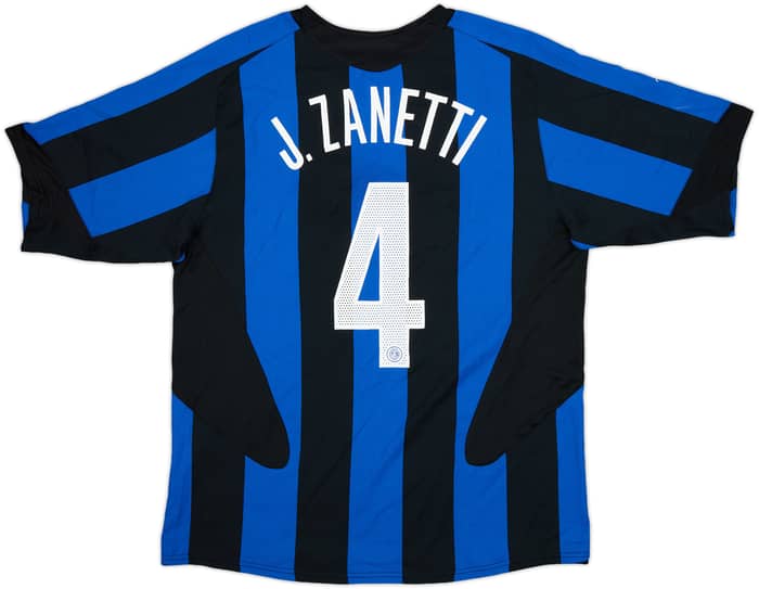 2005-06 Inter Milan Home Shirt J.Zanetti #4 - 9/10 - (L)