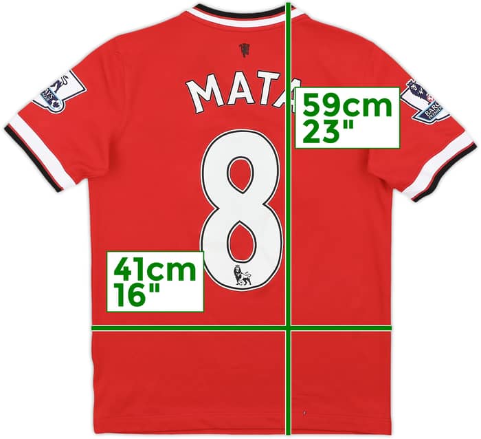 2014-15 Manchester United Home Shirt Mata #8 - 8/10 - (M.Boys)