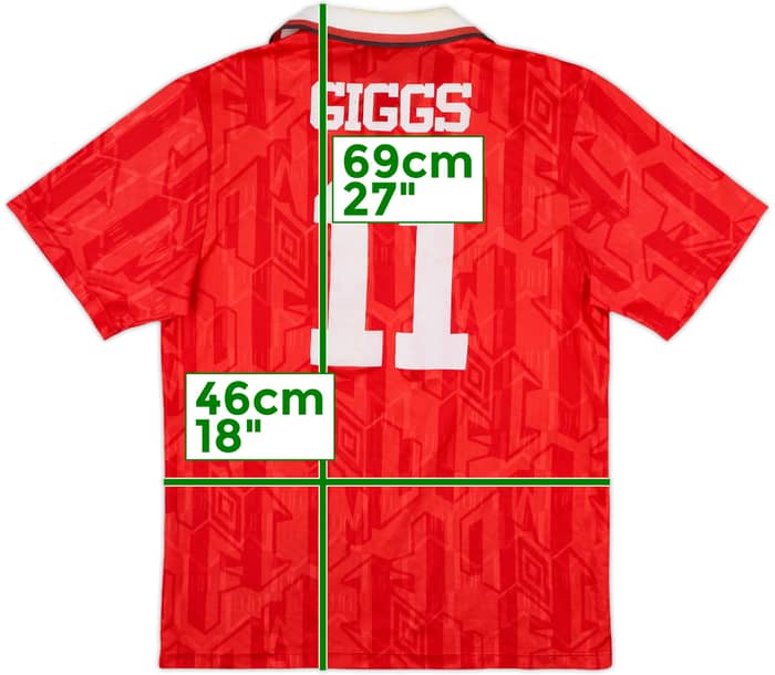 1992-94 Manchester United 'Champions' Home Shirt Giggs #11 - 8/10 - (S)