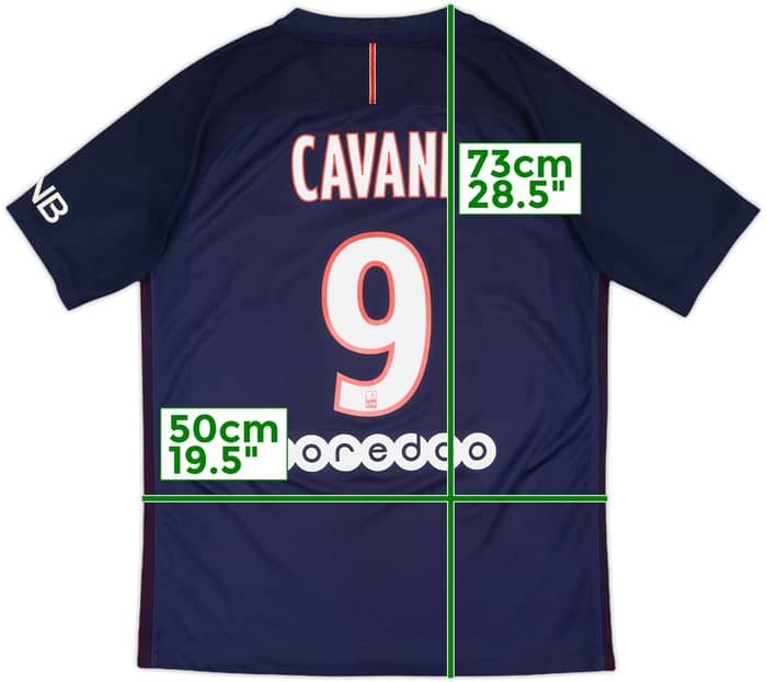 2016-17 Paris Saint-Germain Home Shirt Cavani #9 - 8/10 - (M)