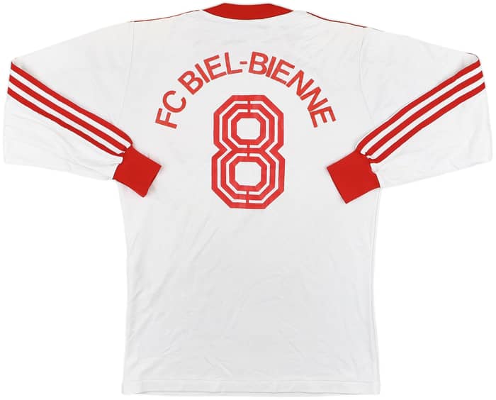 1980s adidas Template L/S Shirt (FC Biel-Bienne) #8 - 7/10 - (M)