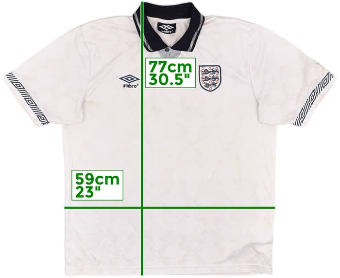 2002 England Umbro Retro 1990-92 Home Shirt #19 - 5/10 - (XL)